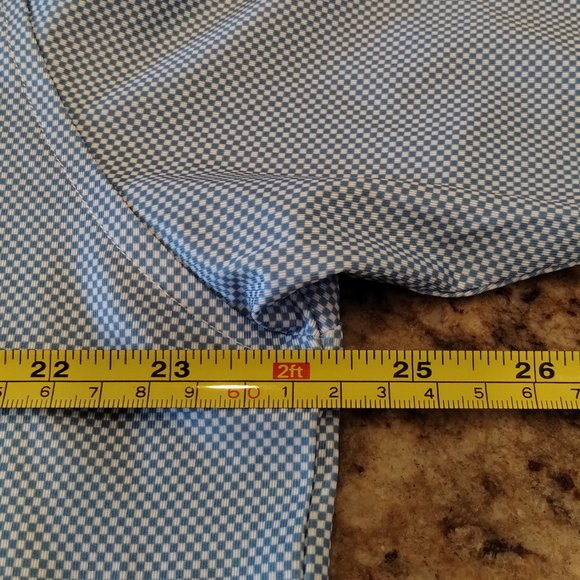 FootJoy Blue /White Checkerboard pattern Golf Shirt  Size L - Picture 9 of 10